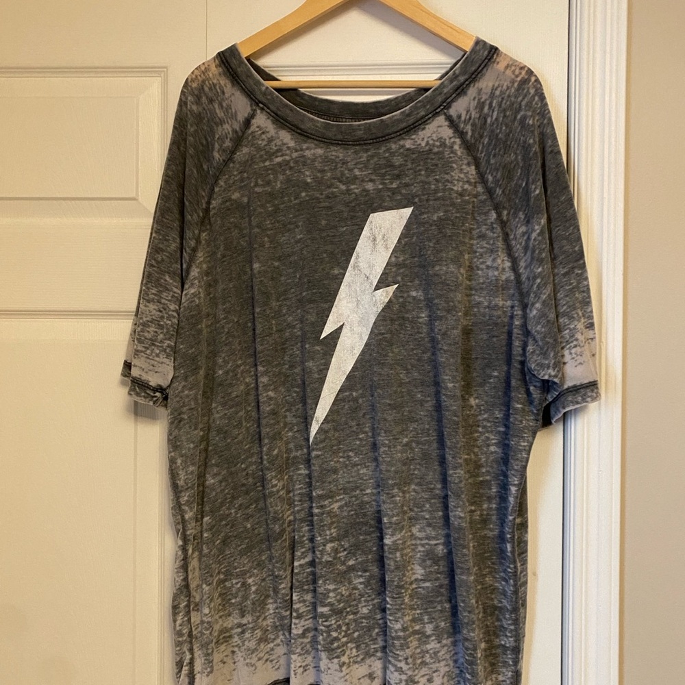 Oversized Gray Band Tee Dress